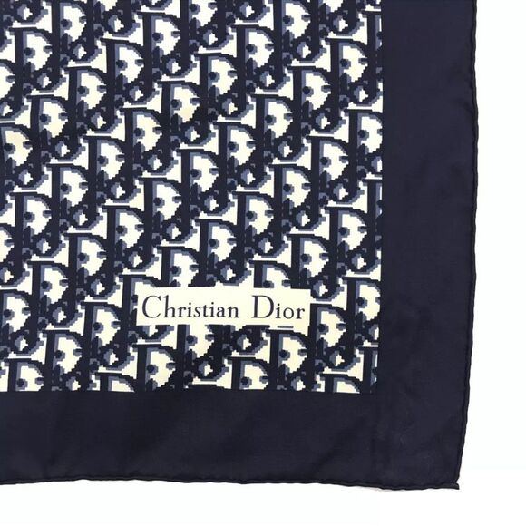 CHRISTIAN DIOR Navy Dior Trotter Scarf - Picture 2 of 5
